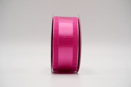 Hot Pink Jagged Satin Center Sheer Ribbon_K1746-501